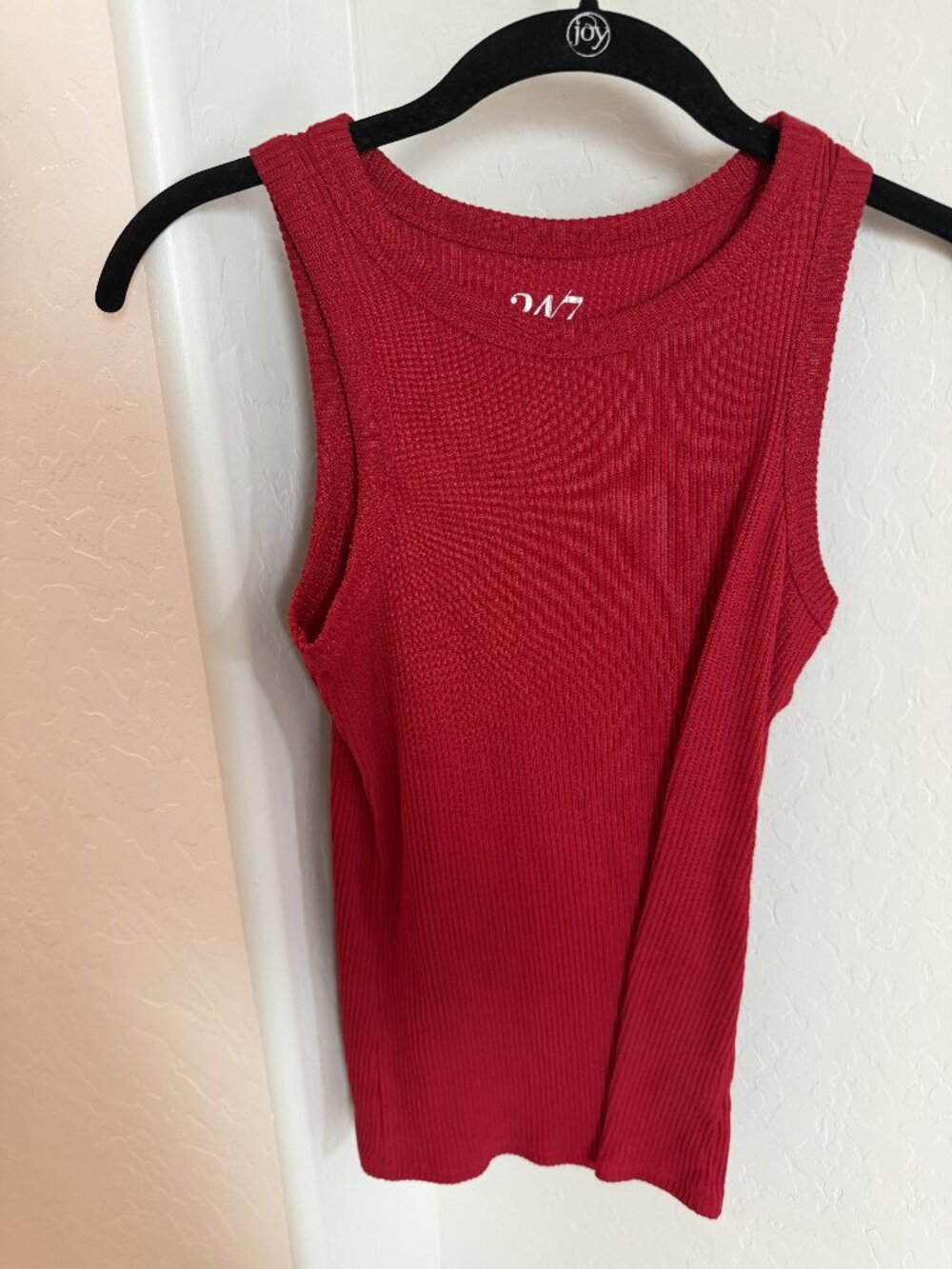 Maurices 24/7 Red Ribbed Sleeveless Crew Neck Tank M